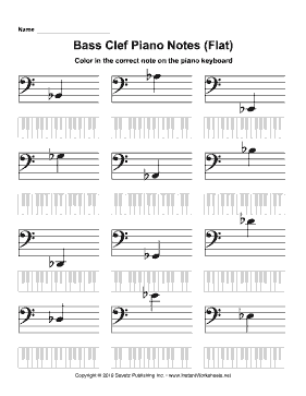 Bass Clef Piano Notes Flat