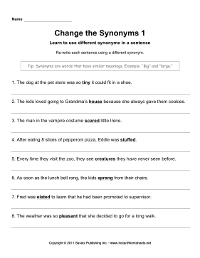 Change The Synonyms 3