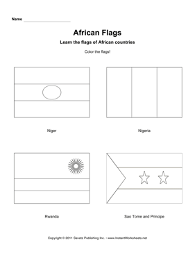 Color African Flags 10 