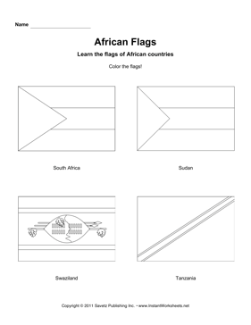 Color African Flags 12 