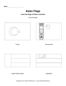 Color Asian Flags 11 