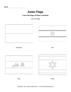 Color Asian Flags 4 