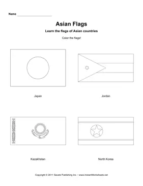 Color Asian Flags 5 