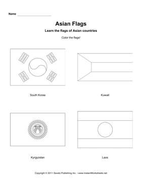 Color Asian Flags 6 