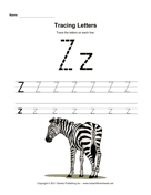 Tracing Letters Z 