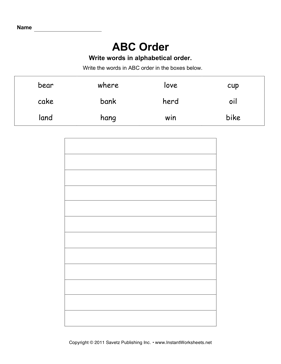 ABC Order 2 