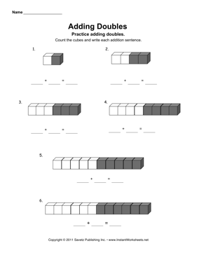 Addition Doubles Practice 