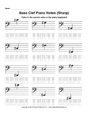 Bass Clef Piano Notes Sharp