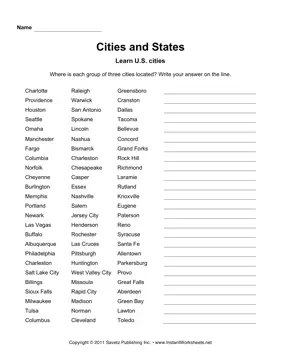 Cities States NC OH