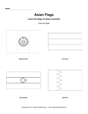 Color Asian Flags 1 