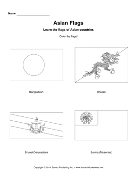 Color Asian Flags 2 