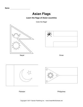 Color Asian Flags 8