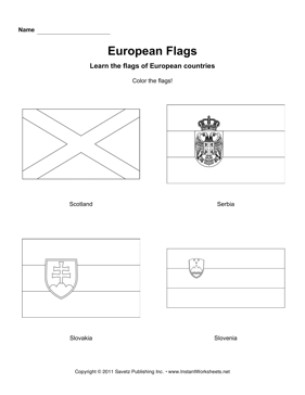 Color European Flags 11