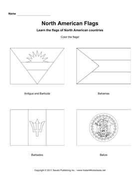 Color North American Flags 1