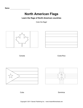 Color North American Flags 2