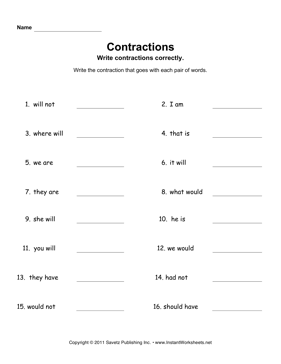 Contractions 2 