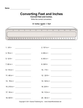 Convert Inches Feet 2 