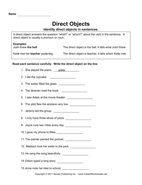 Direct Objects 