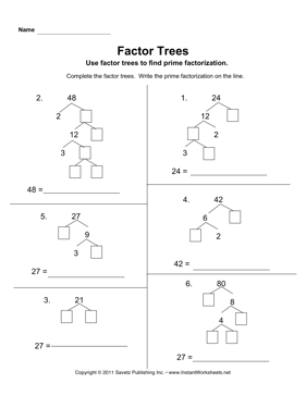 Factor Trees 