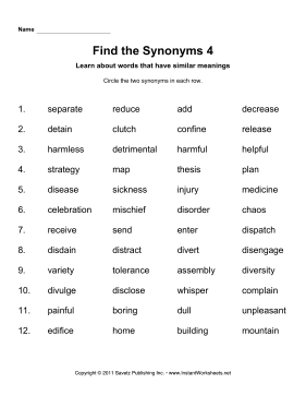 Find Two Synonyms 4