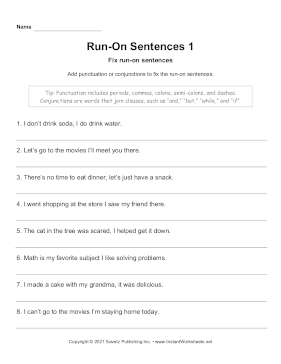 Fix Run-On Sentences 2
