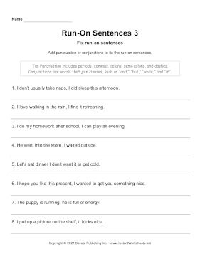 Fix Run-On Sentences 4
