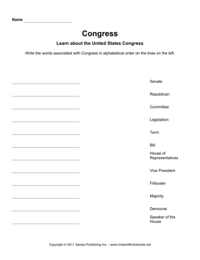 Government Alphabetize Congress