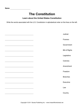 Government Alphabetize Constitution