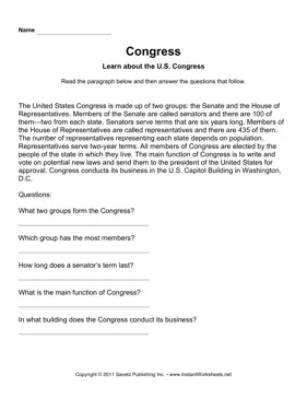 Government Congress Comprehension