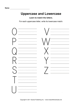 Identify Uppercase Lowercase Letters O Z 
