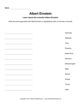 Important Scientists Alphabetize Albert Einstein