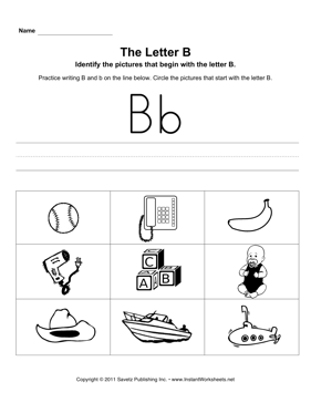 Letter B Pictures 