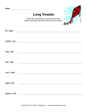 Long Vowels Phonics 