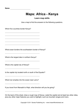 Maps Africa Kenya Facts