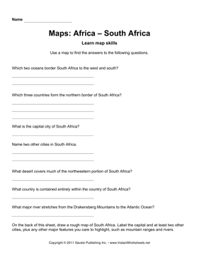 Maps Africa South Africa Facts