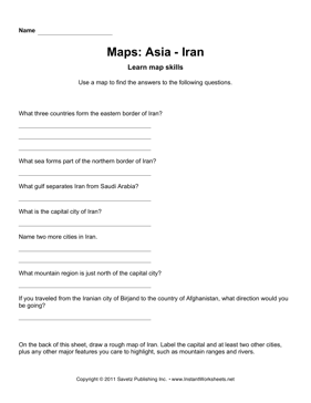 Maps Asia Iran Facts