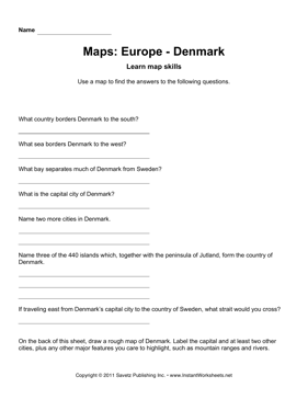 Maps Europe Denmark Facts