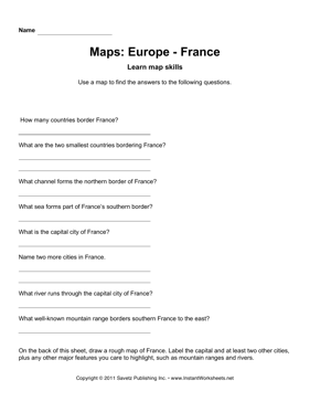 Maps Europe France Facts