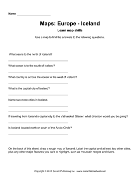 Maps Europe Iceland Facts