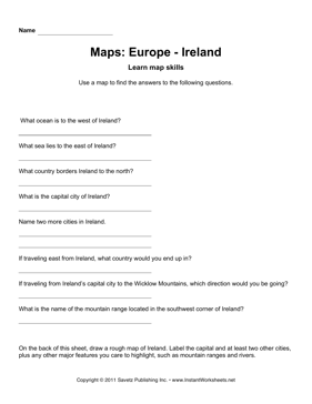 Maps Europe Ireland Facts