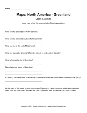 Maps North America Greenland Facts