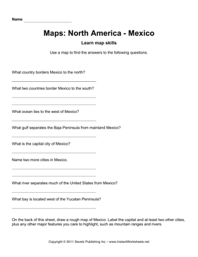 Maps North America Mexico Facts