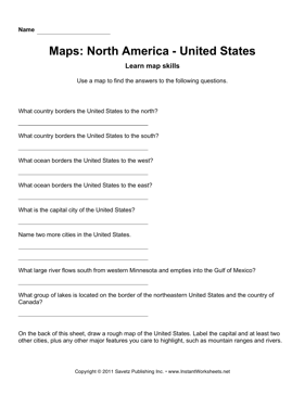 Maps North America United States Facts