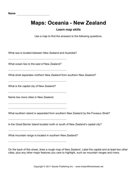 Maps Oceania New Zealand Facts