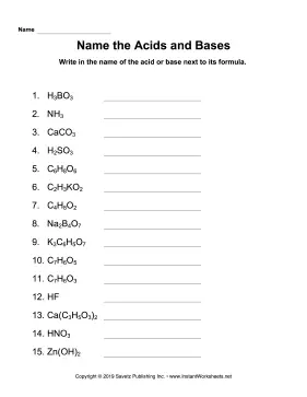 Name Acids And Bases