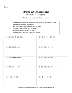 Order Operations 