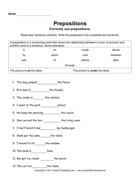 Prepositions 