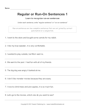 Run-On Sentences 2