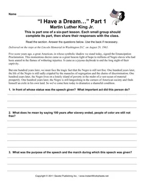 Social Studies MLK Speech Part 1