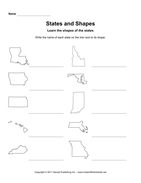 States Shapes LA MO